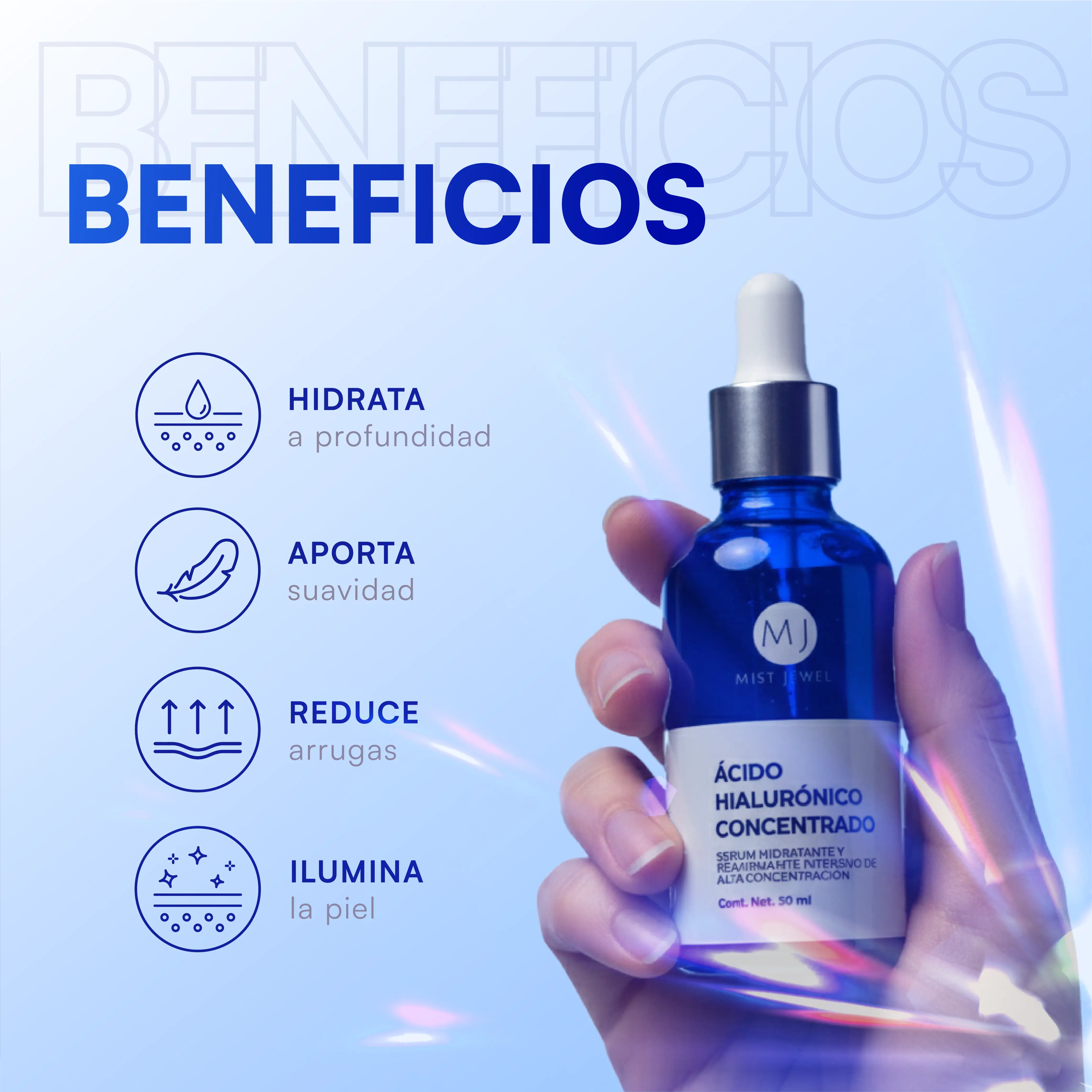 Ácido hialurónico facial serum para arrugas antiedad