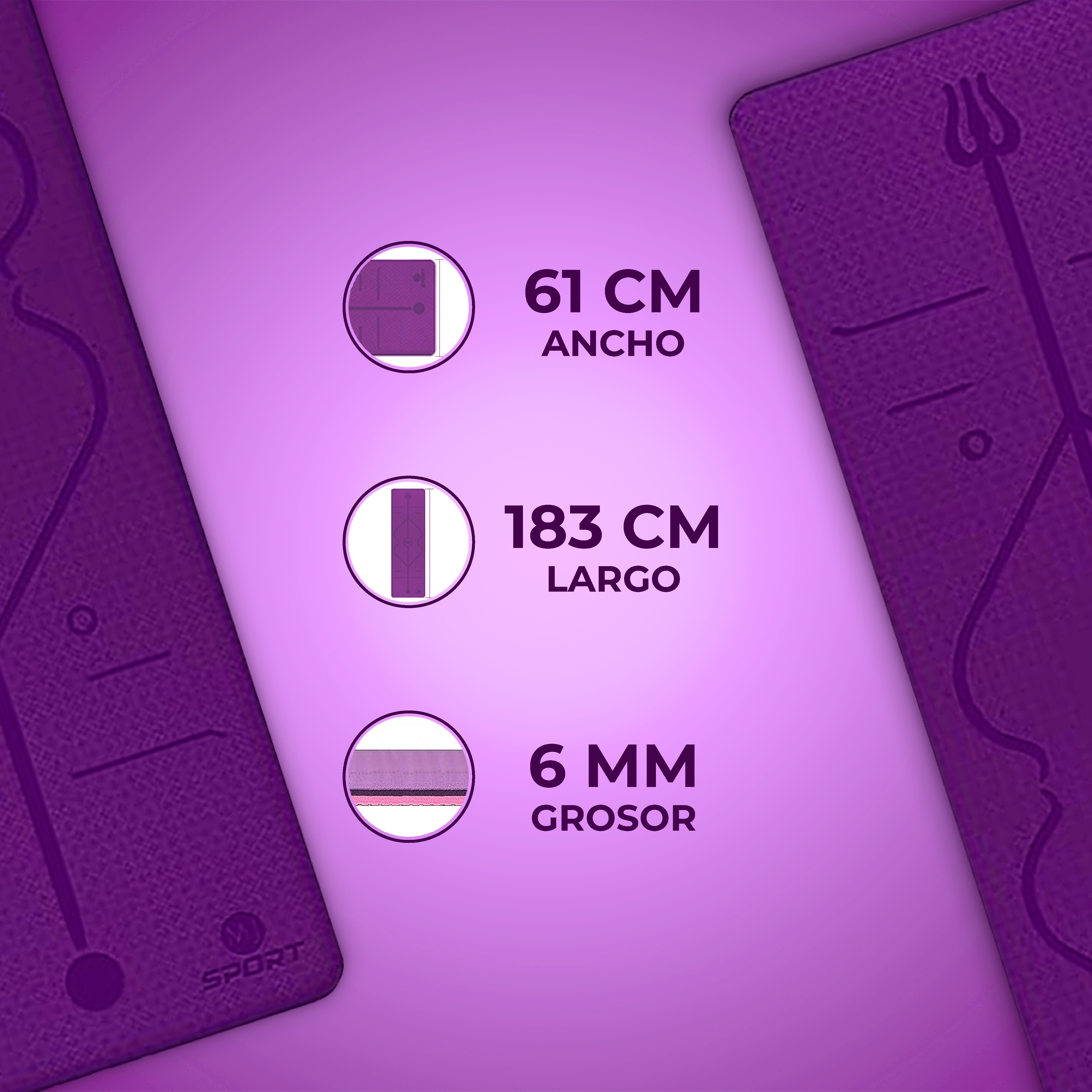 Tapete de Yoga 6mm - Morado