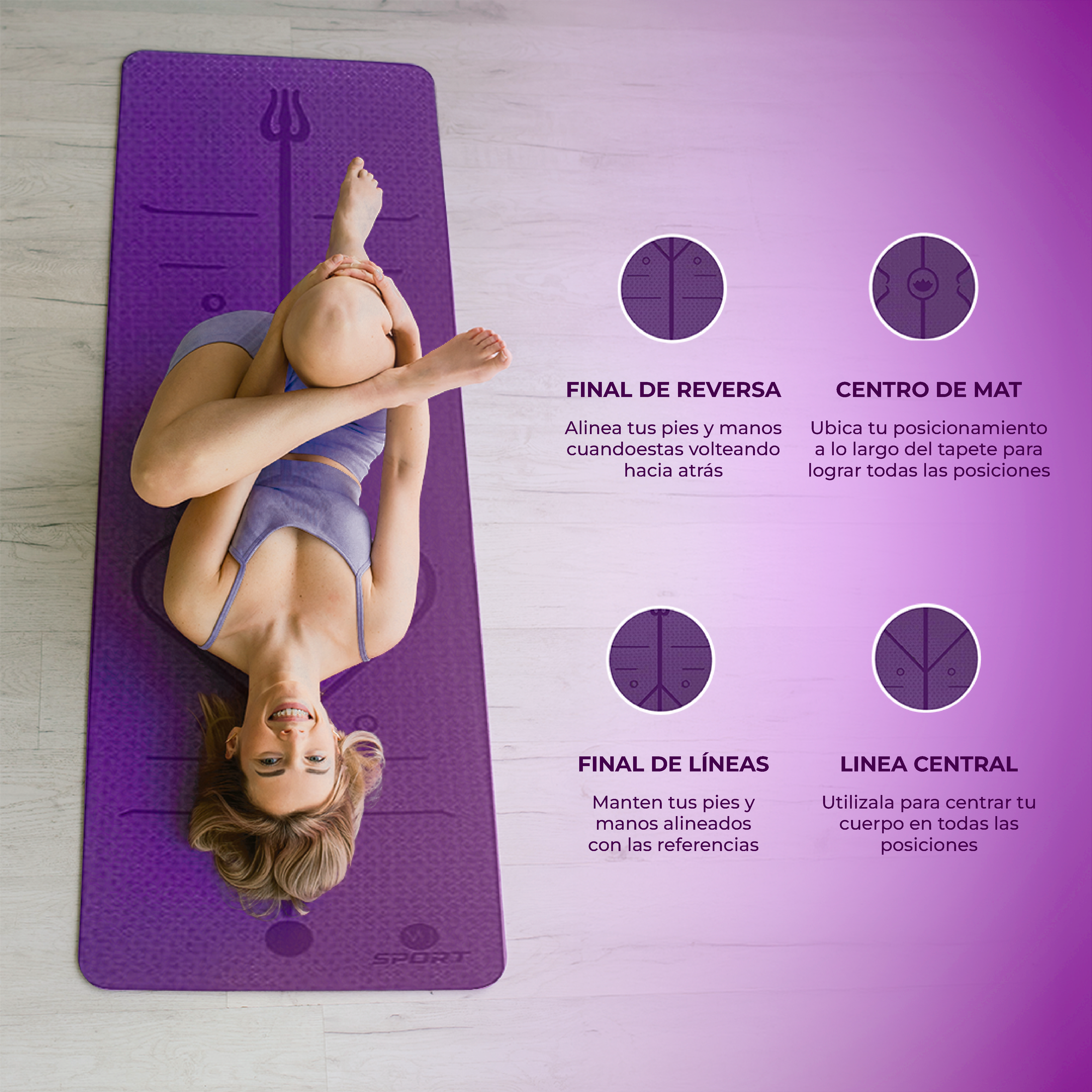 Tapete de Yoga 6mm - Morado