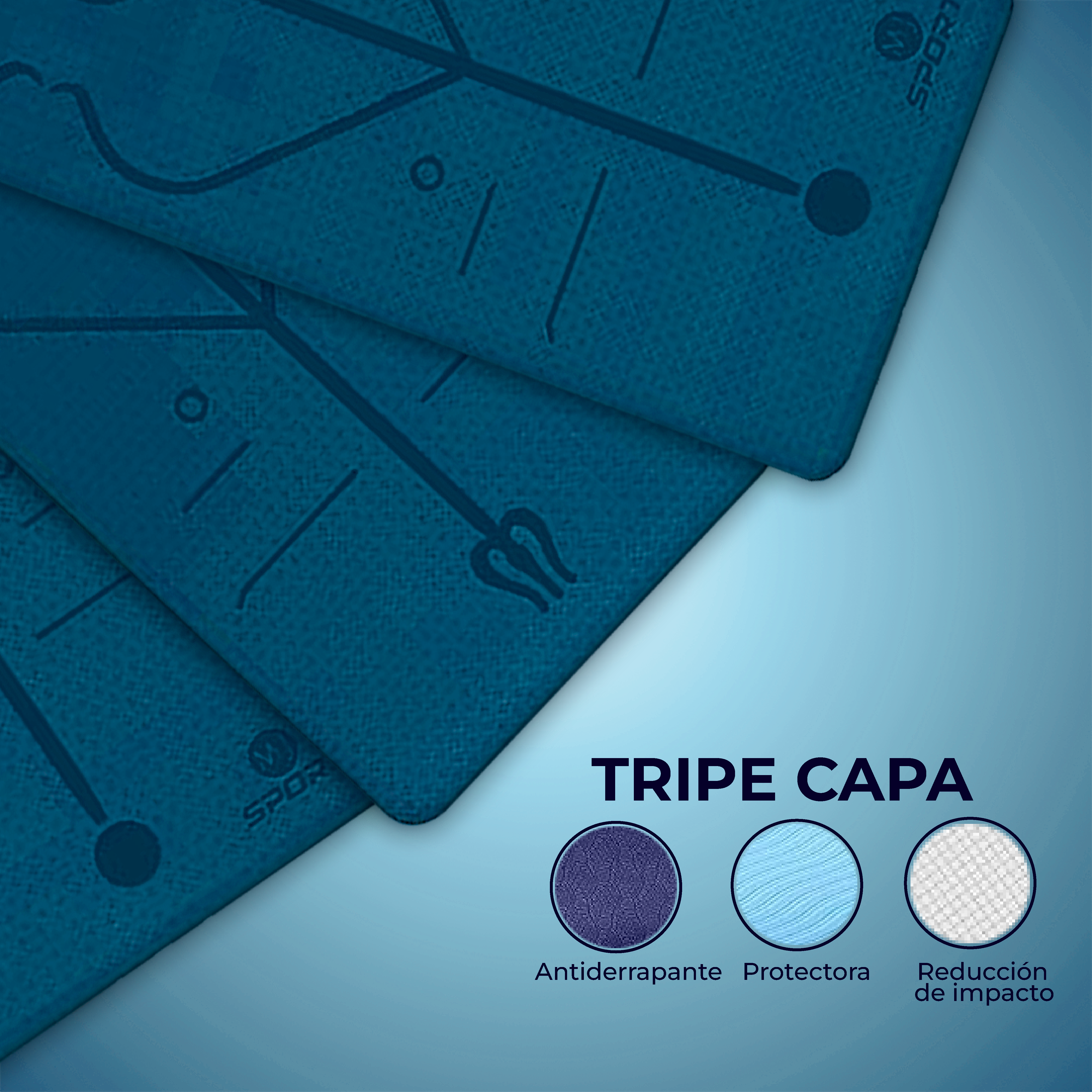Tapete de Yoga 6mm - Azul