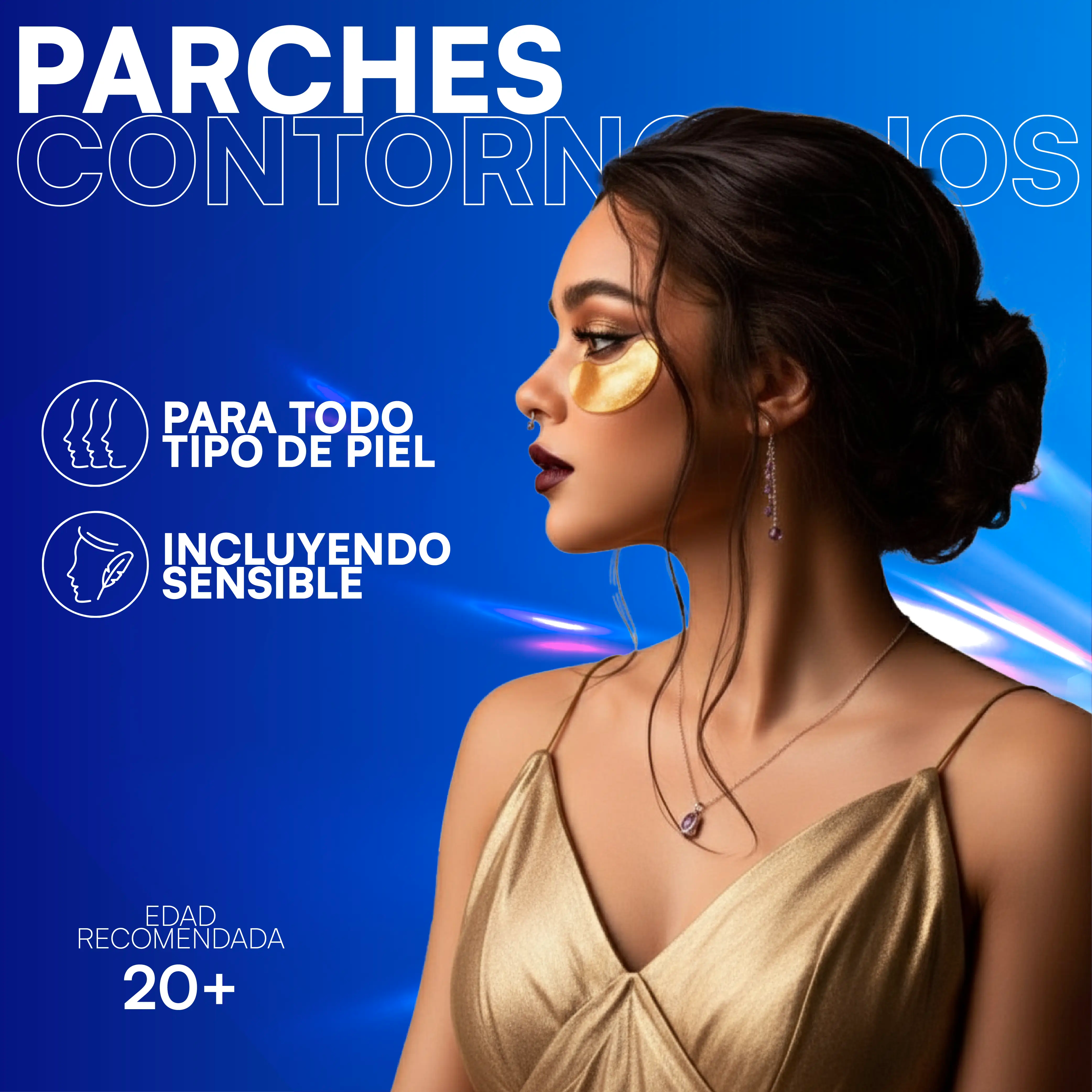 Parches para Contorno de Ojos Dorado