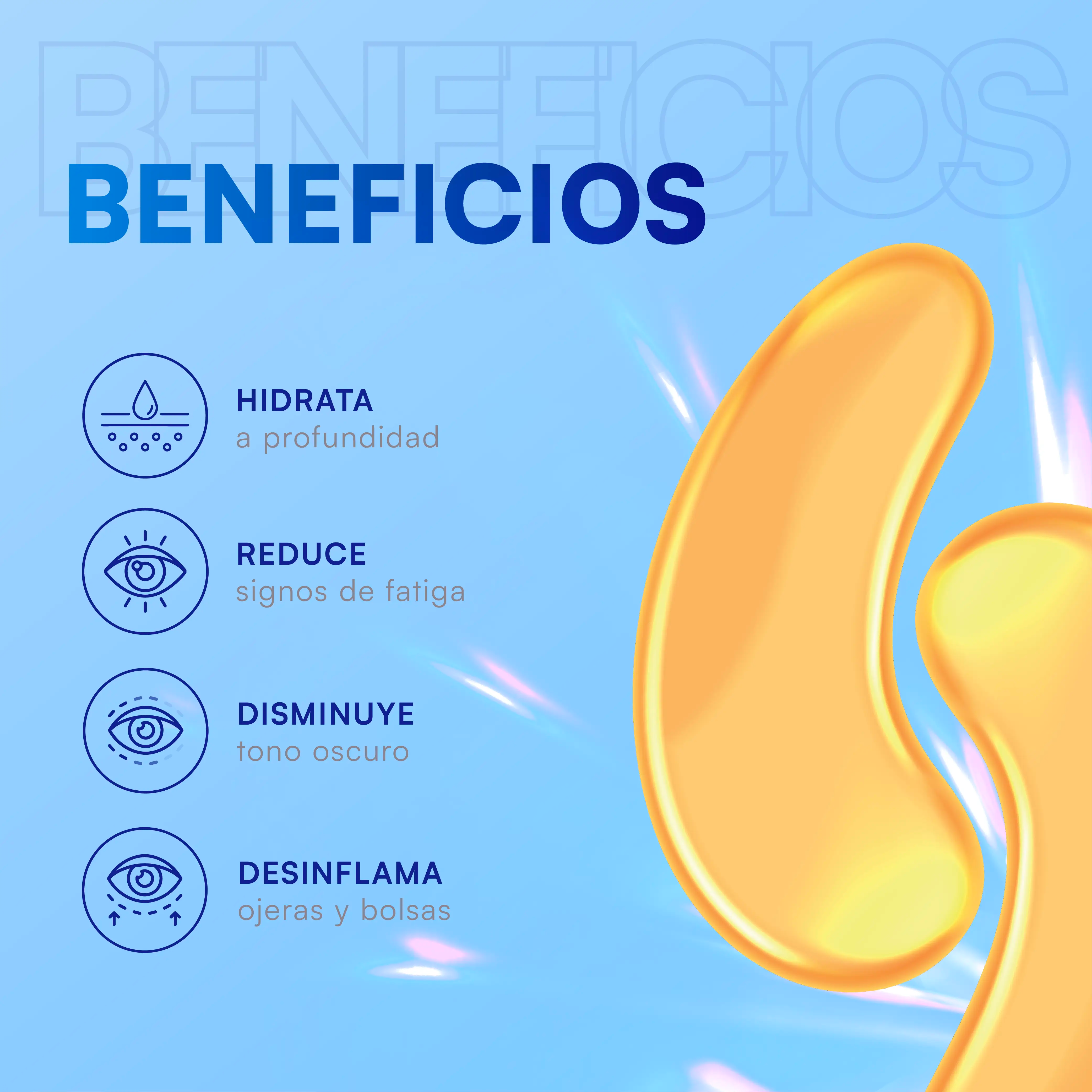 Parches para Contorno de Ojos Dorado