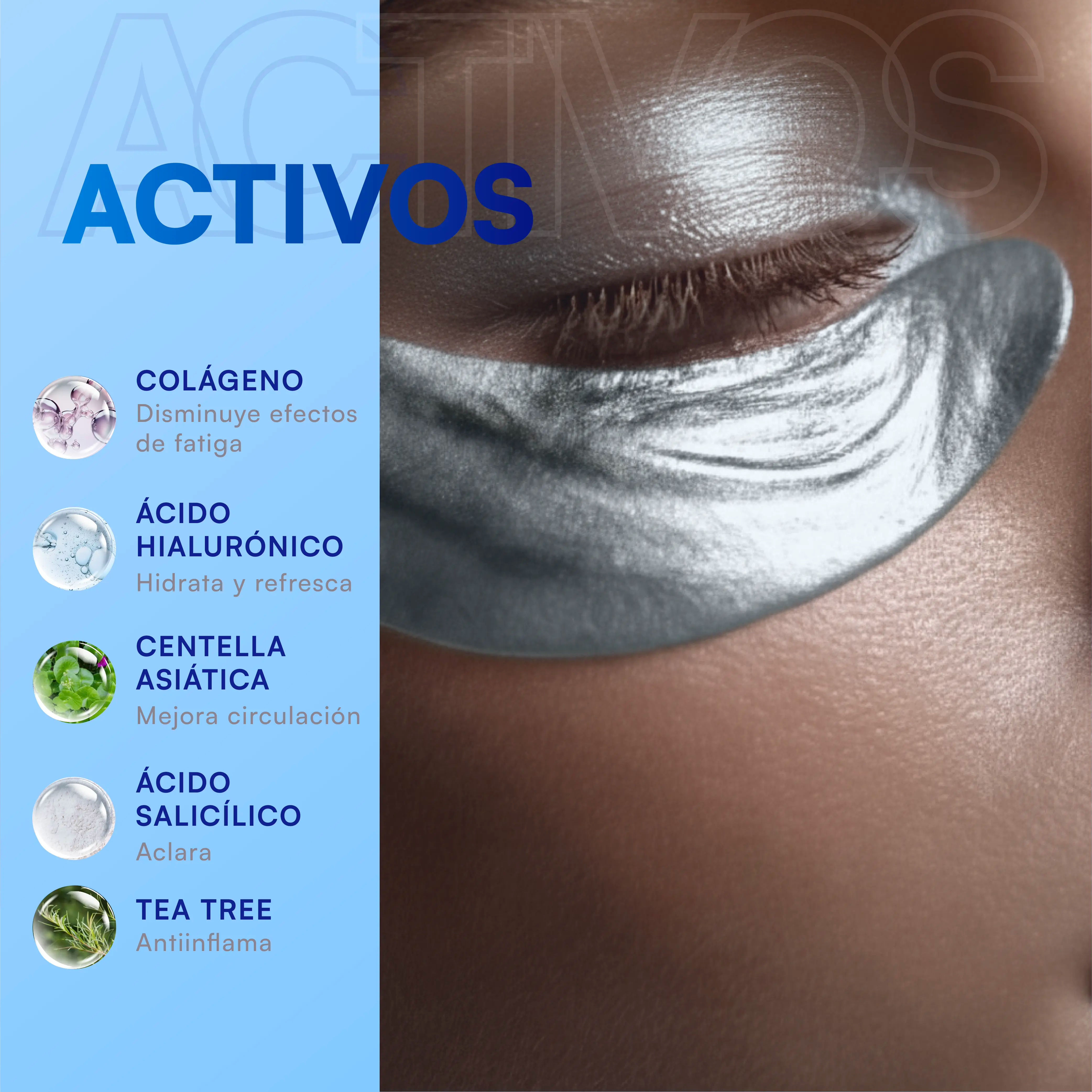 Parches para Contorno de Ojos Plata