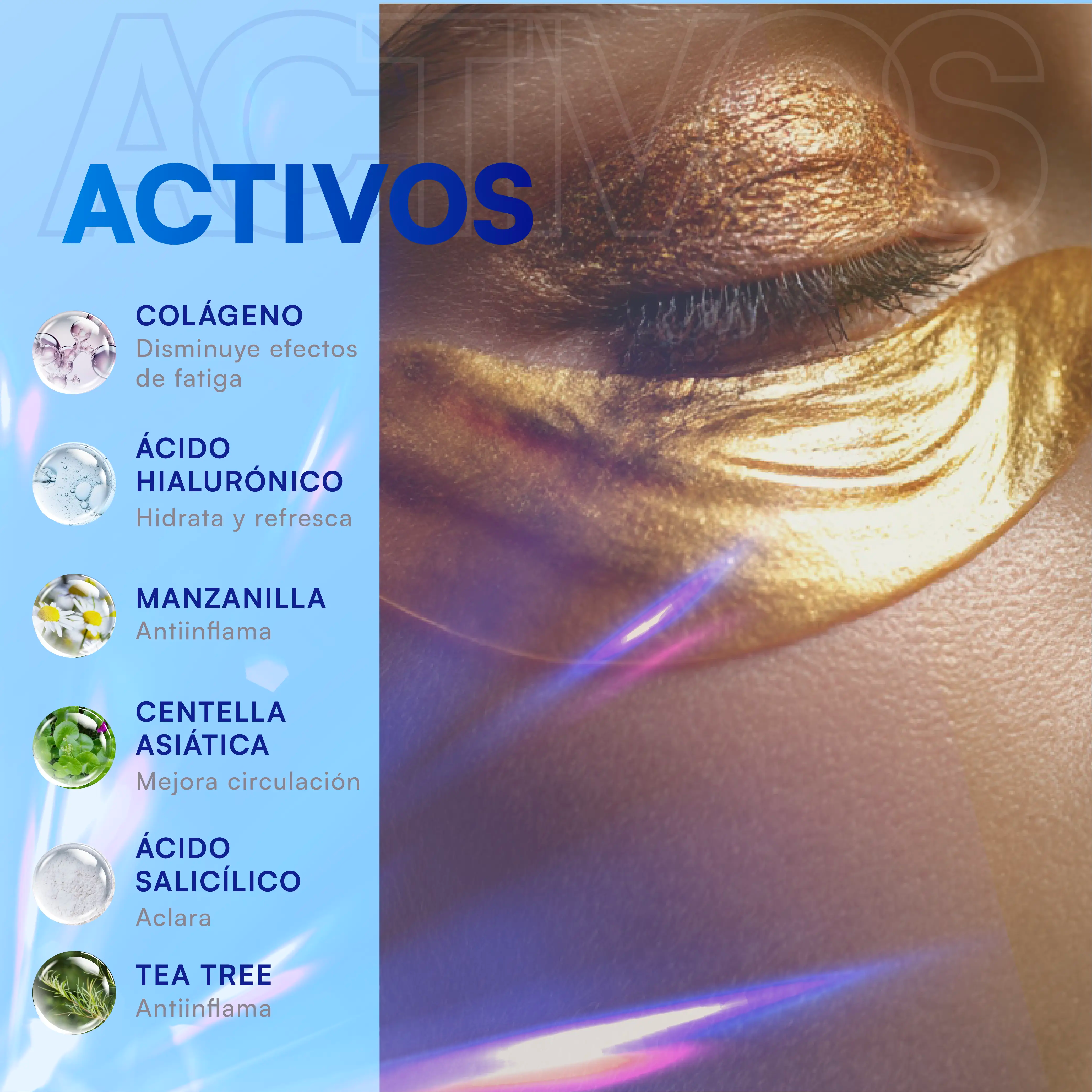 Parches para Contorno de Ojos Dorado